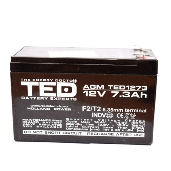 Acumulator Agm Vrla 12v 7.3ah F2 Ted