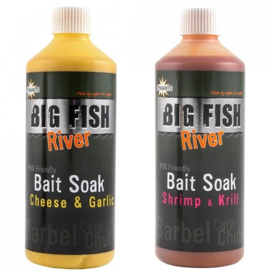 Aditiv Lichid Dynamite Baits Big Fish River Bait Soak Cheese And Garlic 500ml