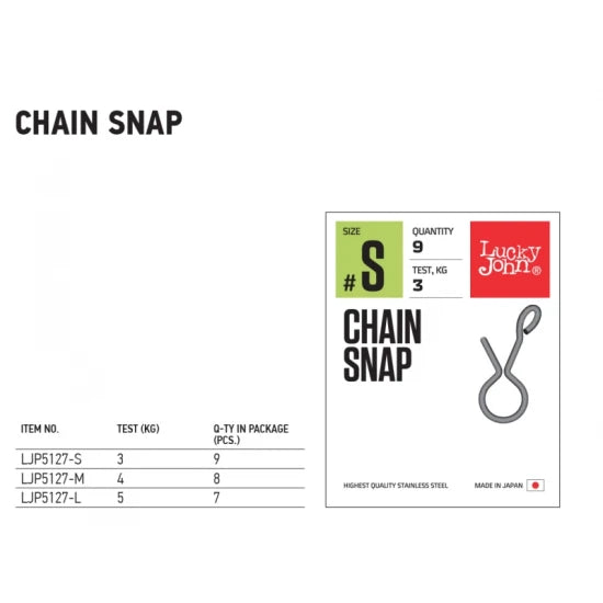 Agrafa Rapida Luchy John Chain Snap Ljp5127 Marime: M 8buc/plic 4kg