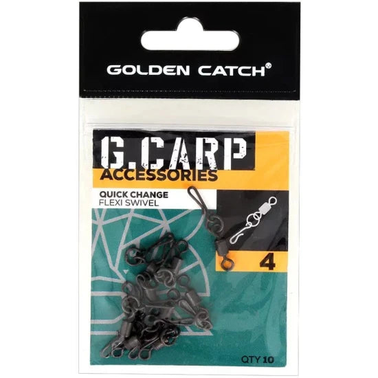 Agrafa Cu Vartej Golden Catch G.carp Quick Change Flexi Swivel, Nr.4, 10buc/pac