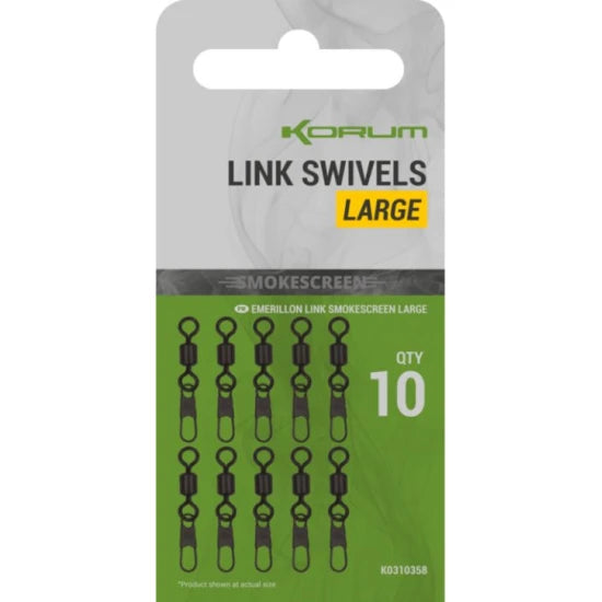 Agrafa Cu Vartej Korum Smokescreen Link Swivels Large, 10buc/pac