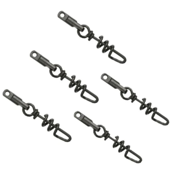 Agrafa Cu Vartej Mikado Heavy Swivel With Screwed Snap 4mm, Black Matt, 5buc/plic
