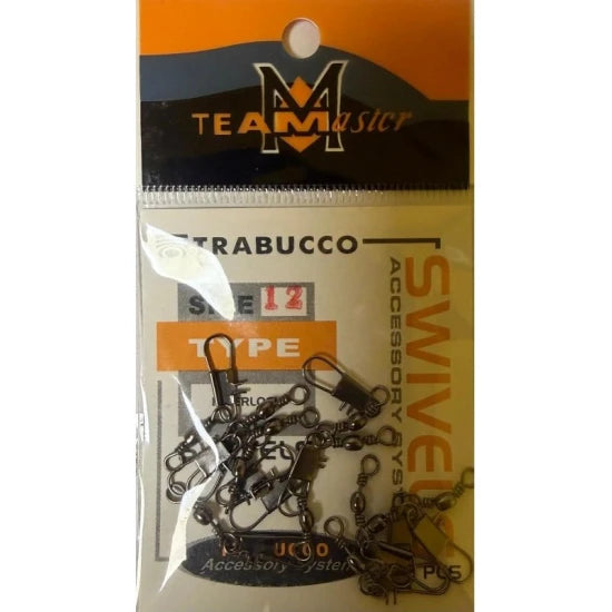 Agrafa Cu Vartej Trabucco Team Master, 18kg, Nr.8, 12buc/pac