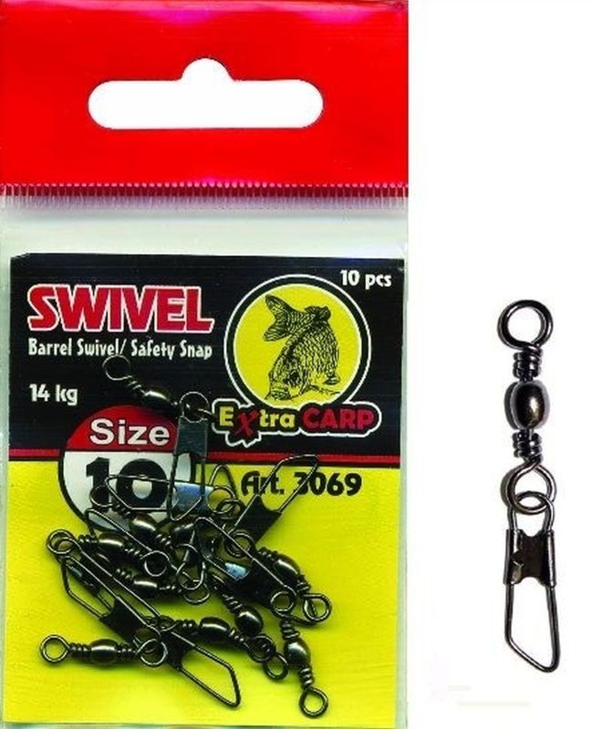 Agrafa Extra Carp Swivel With Snap, 6kg, Nr.20, 10buc/pac