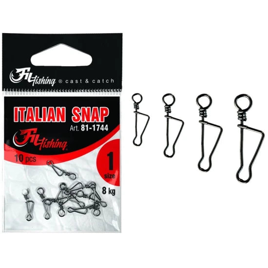 Agrafa Filfishing Filex Italian Snap, Marime L, 10buc/pac