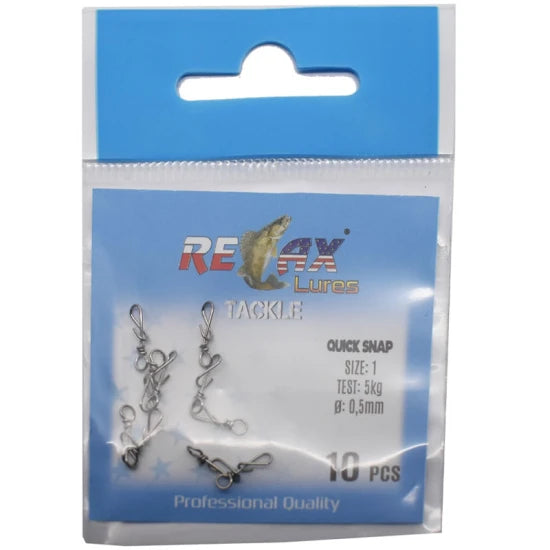 Agrafa Rapida Relax Tackle Spiral Quick Snap Nr.1, 0.5mm, 5kg, 10buc/pac
