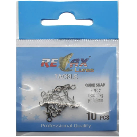 Agrafa Rapida Relax Tackle Spiral Quick Snap Nr.2, 0.6mm, 10kg, 10buc/pac