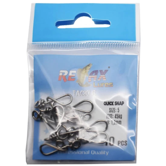Agrafa Rapida Relax Tackle Spiral Quick Snap Nr.5, 1.2mm, 45kg, 10buc/pac