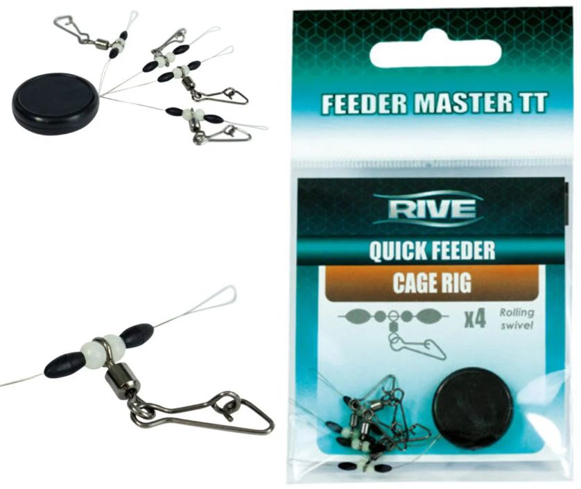 Agrafa Rive Feeder Quick Cage Rig, 4buc/plic