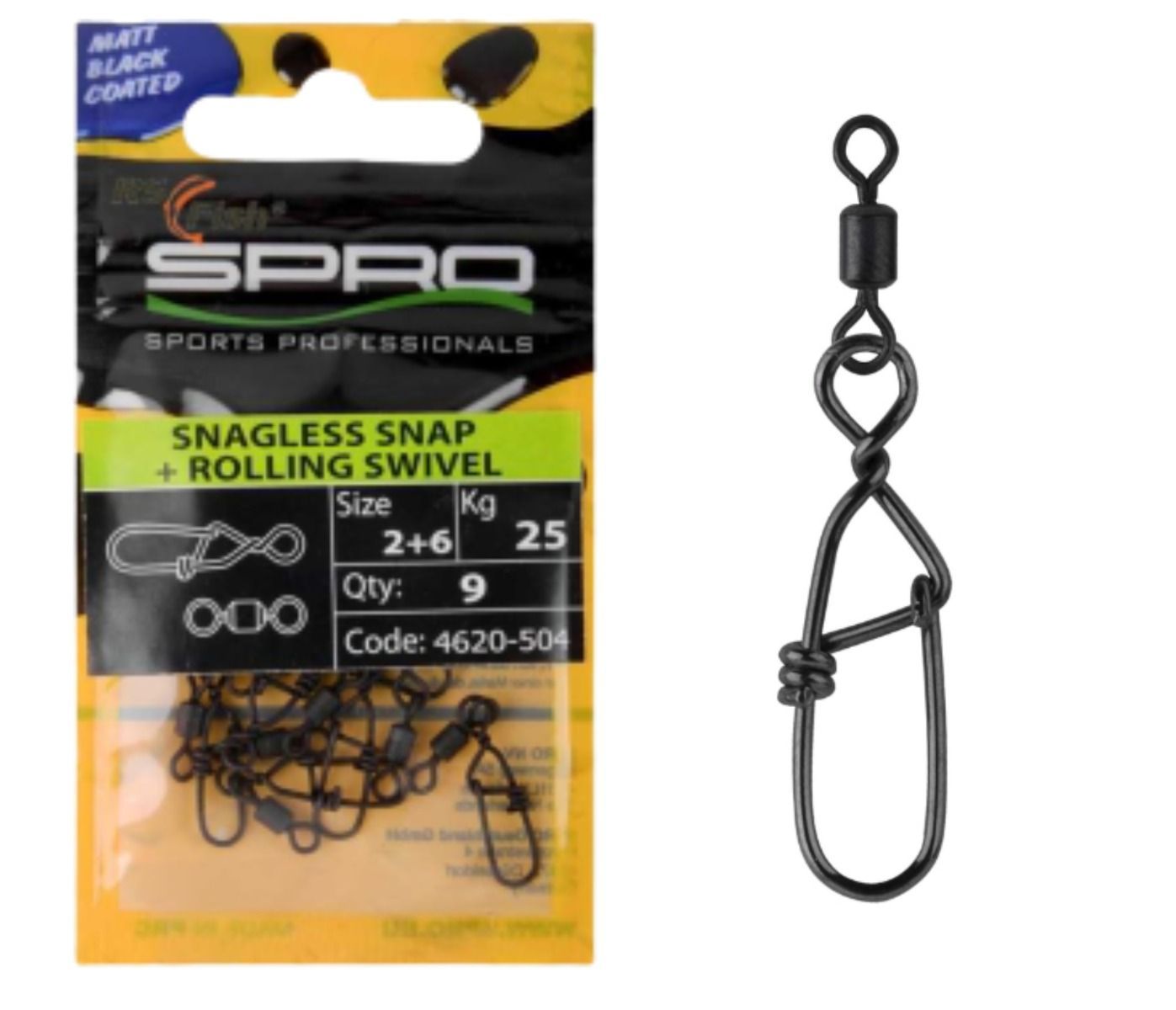 Agrafa Spro Snagless + Vartej 10/pac Negru Nr.1+8