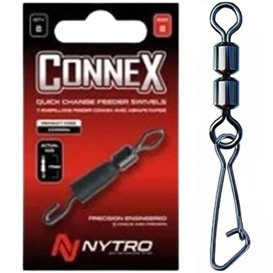 Agrafa Cu Vartej Dublu Nytro Feeder Swivel + Hooked Snap, Nr.6, 8buc/pac