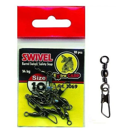 Agrafa Cu Vartej Extra Carp Safety Snap, 10buc/plic Nr.8 / 16kg