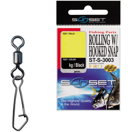 Agrafa Cu Vartej Rolling Sunset Hooked Snap St-s-3003 Nr.2, 35kg, 6buc/pac
