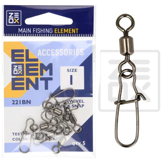 Agrafa Cu Vartej Zeox Swivel Quick Snap 221bn, Nr.2, 30kg, 6buc/pac