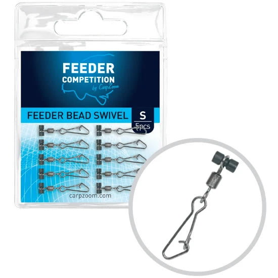 Agrafa Cu Vartej Si Margea Culisanta Carp Zoom Feeder Bead Swivel, Marime M, 5buc/pac