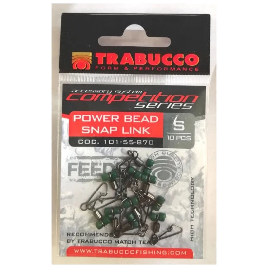 Agrafa Cu Vartej Si Margea Culisanta Trabucco Power Bead Snap Link 10buc/pac