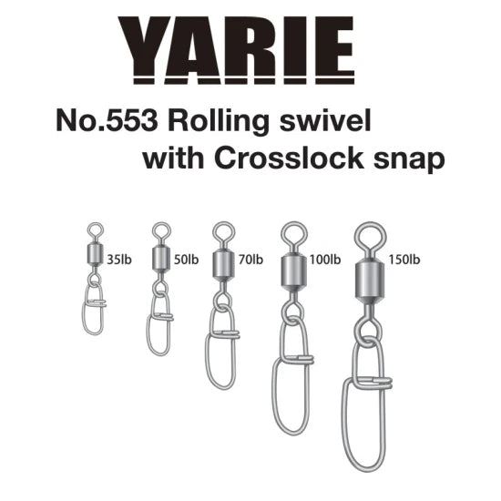 Agrafe Cu Vartej Yarie 553 Crosslock Snap 100lb 5buc/plic