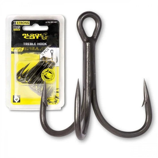Ancora Black Cat No.4/0 Curved Point Treble Hook Dg Coating