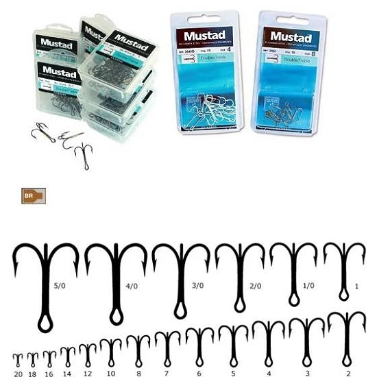 Ancora Mustad Tripla , Bronz, Nr.8 25buc/plic