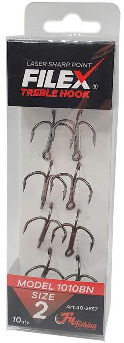Ancora Tripla Filfishing Black Nickel 1001, Nr.2, 10buc/pac