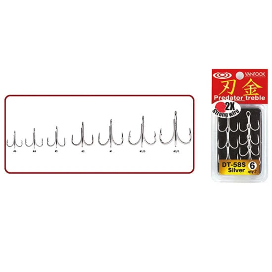 Ancore Triple Vanfook Dt-58s Predator Treble Nr.4, 7buc/pac