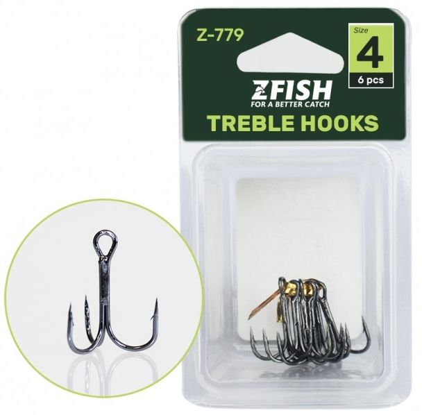 Ancore Triple Zfish Triple Hooks, Nr.4, 6buc/pac