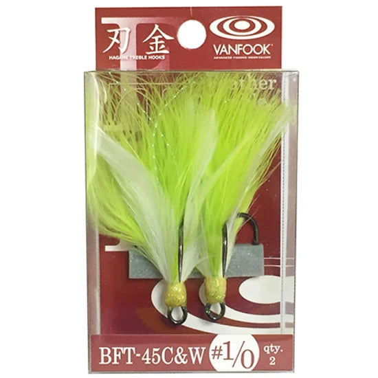 Ancore Vanfook Bft-45 Chartreuse And White Treble Nr2/0, 2buc/plic