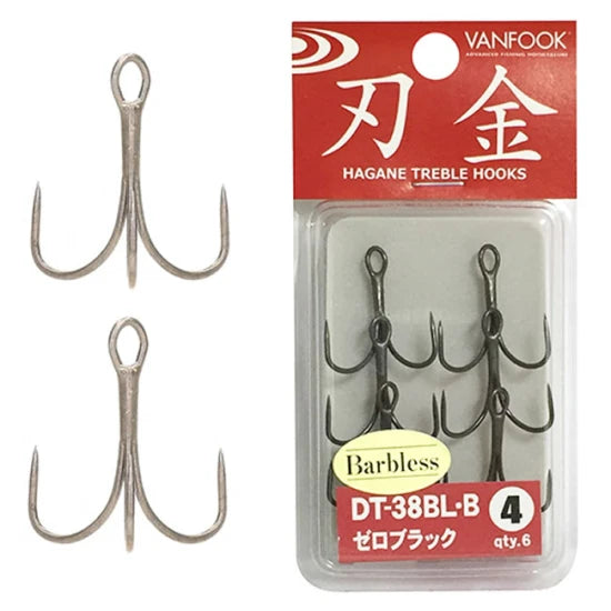 Ancore Vanfook Dt-38bl-b Barbless Treble Nr.6, 6buc/plic