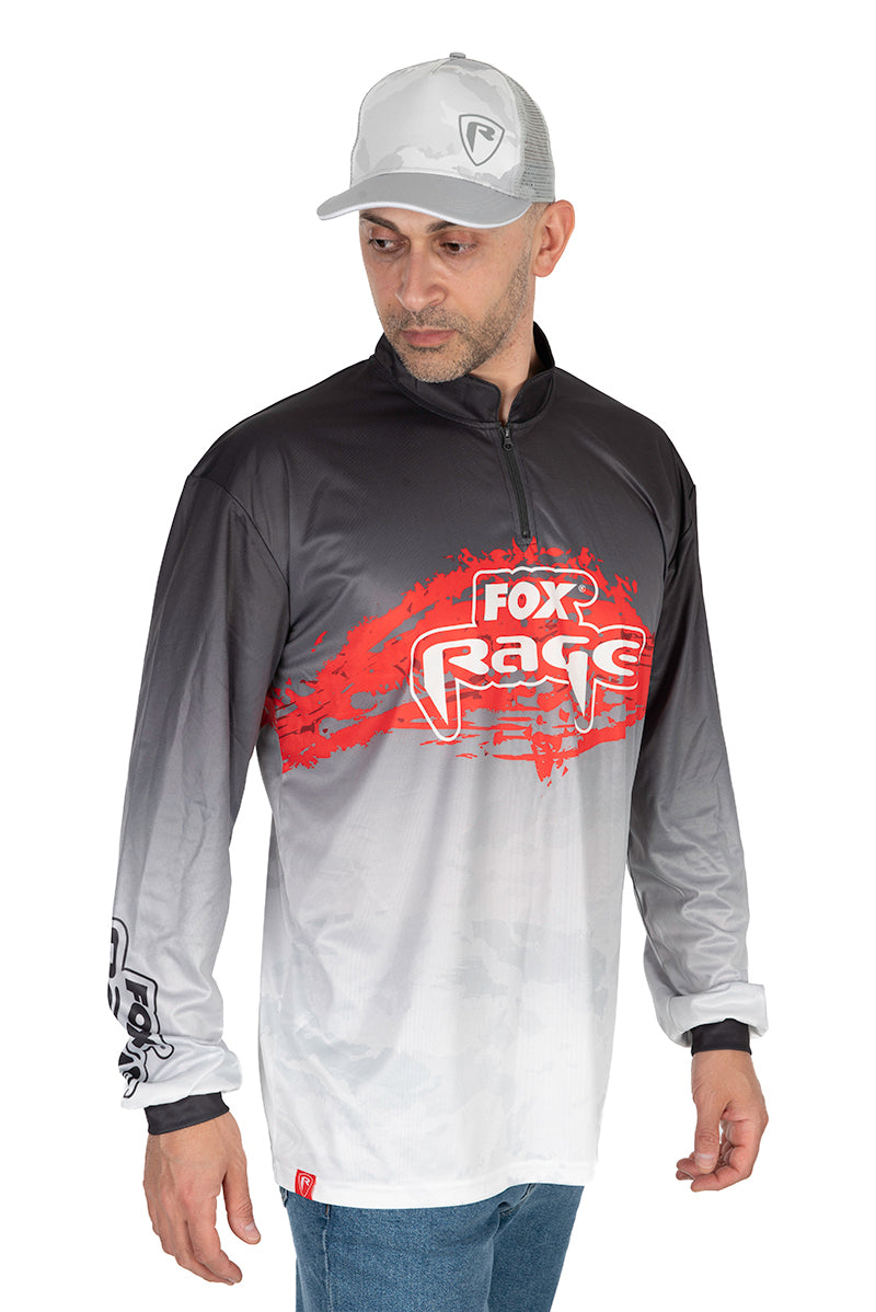 BLUZA FOX RAGE PERFORMANCE LONG SLEEVE SHIRT BLACK/GREY MAR XXL
