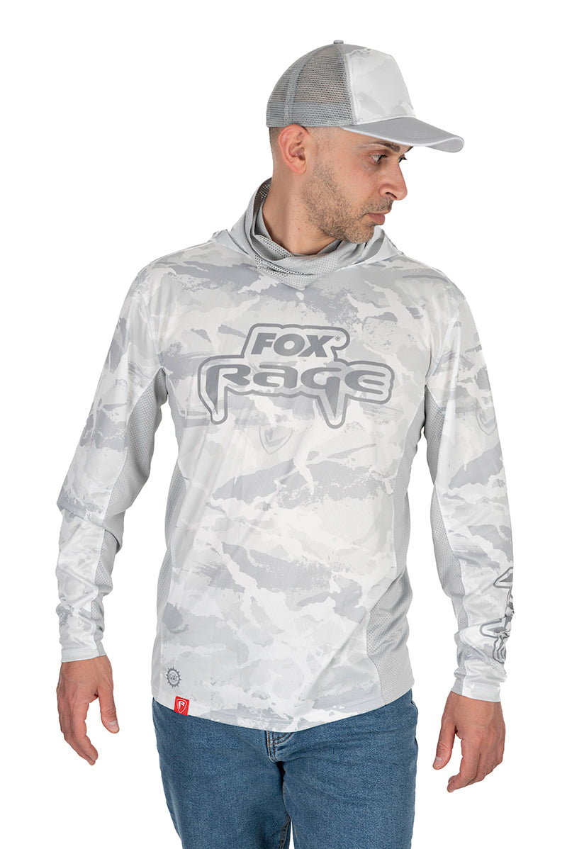 BLUZA FOX RAGE UV HOODED PERFORMANCE TOP CAMO GRAY Marime S