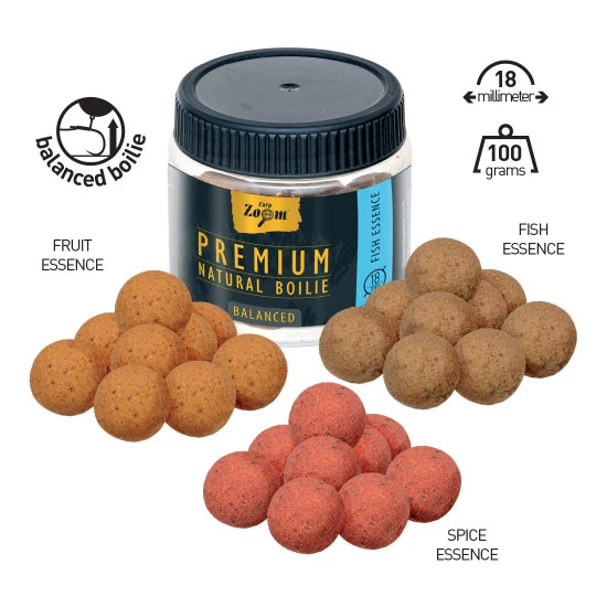 Boilies Carp Zoom Premium Natural Balanced 18mm 100gr Fish Essence