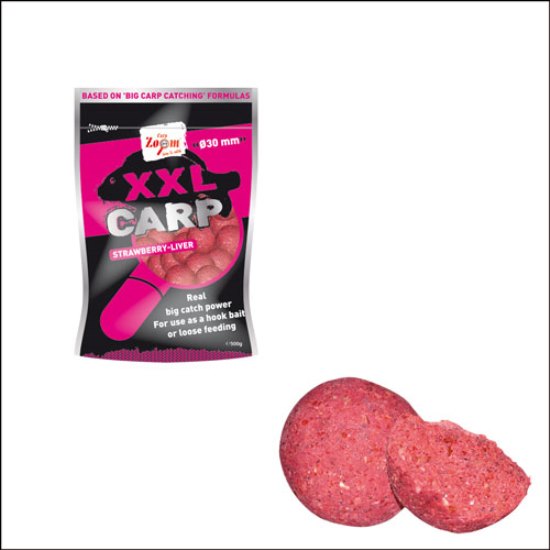 BOILIES CARP ZOOM XXL 30MM 500GR STRAWBERRY - LIVER ( FICAT )