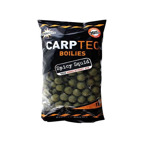 BOILIES DYNAMITE BAITS CARPTEC Spicy Squid 20MM 2KG