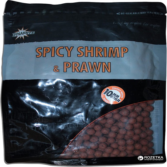 BOILIES FIERT DYNAMITE BAITS HI ATTRACT SPICY SHRIMP AND PRAWN 1KG 10MM