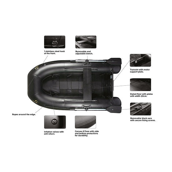 Barca Pneumatica Carp Spirit Black Boat 180cm 25kg