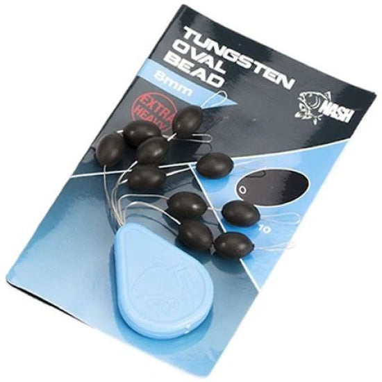Bile Nash Tungsten Oval Bead Black, 6mm, 10buc/pac