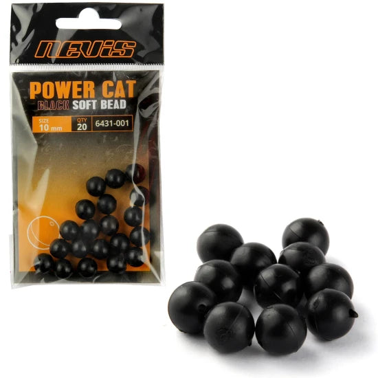 Bile Pvc Nevis Power Cat Black Soft Beads, 10mm