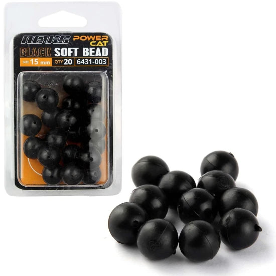 Bile Pvc Nevis Power Cat Black Soft Beads, 15mm