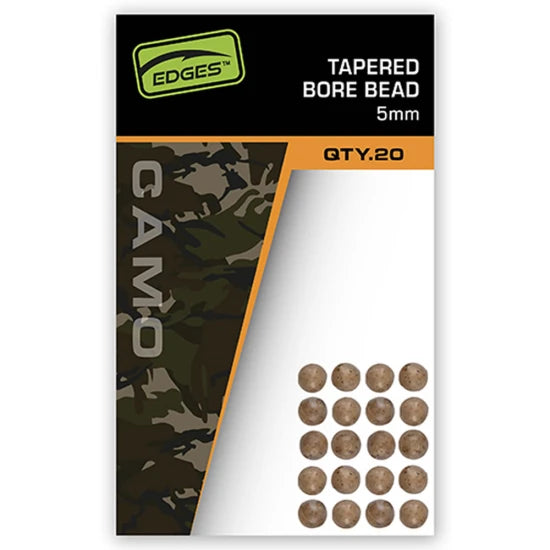 Bilute Silicon Fox Edges Camo Tapered Bore Bead, 5mm, 20buc/pac