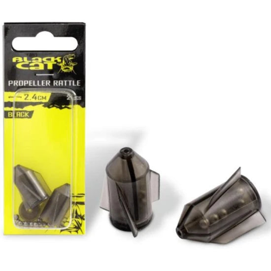 Black Cat Propeller Rattle Rotates Catfish Accessories, Black, 3cm, 2buc/pac