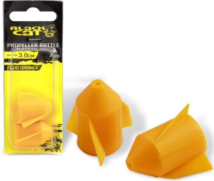 Black Cat Propeller Rattle Rotates Catfish Accessories, Fluo Orange, 3cm, 2buc/pac