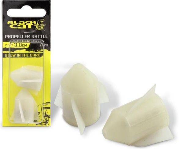 Black Cat Propeller Rattle Rotates Catfish Accessories, Glow, 2.4cm, 2buc/pac