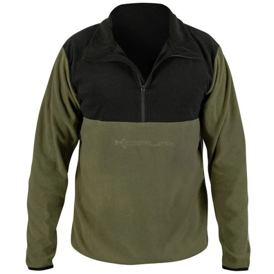 Bluza Korum Embossed Microfleece, Olive Green-black, Marime M