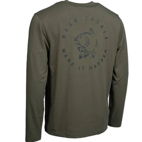 Bluza Nash Make It Happen Carp Logo Long Sleeve T Shirt Green, Marime S
