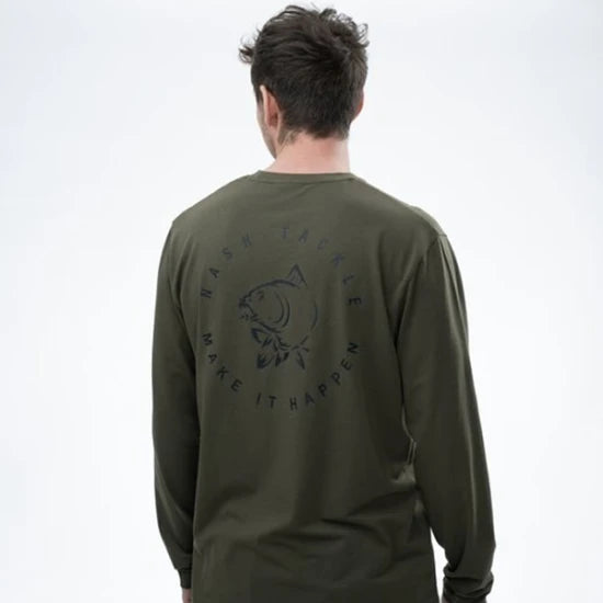 Bluza Nash Make It Happen Carp Logo Long Sleeve T Shirt Green, Marime S
