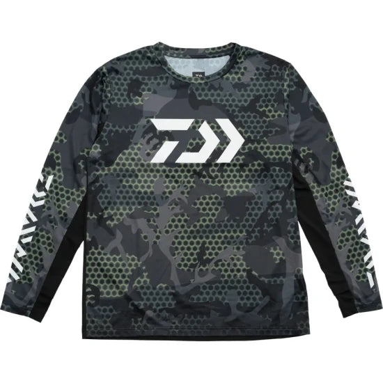 Bluza Uv Daiwa 21st Ls Shirt 3012e, Camo Green, Marime L