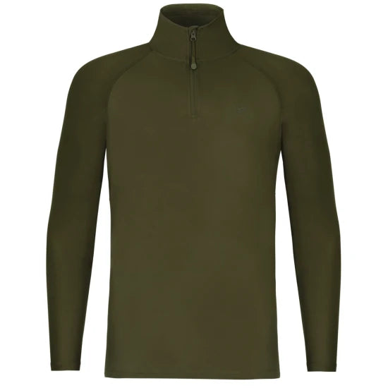 Bluza Uv Korda Kool Upf Zip Jersey, Dark Olive, Marimea S