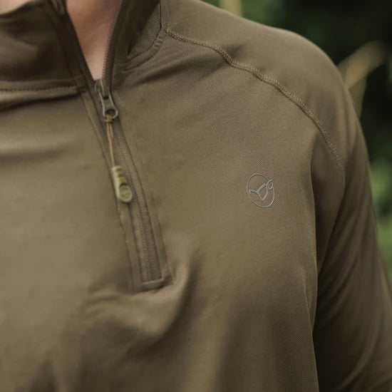 Bluza Uv Korda Kool Upf Zip Jersey, Dark Olive, Marimea Xl