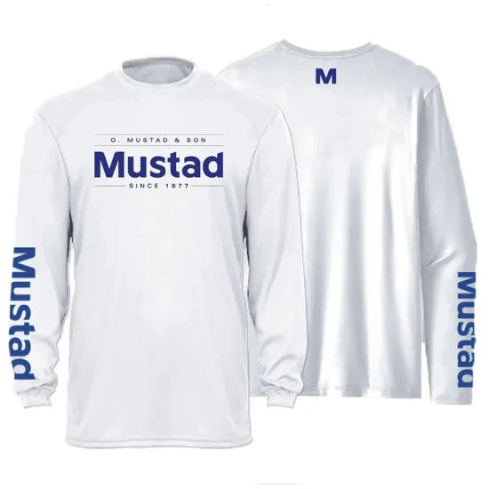 Bluza Uv Mustad White Technical Longsleeve Shirt, Light Grey, Marime S