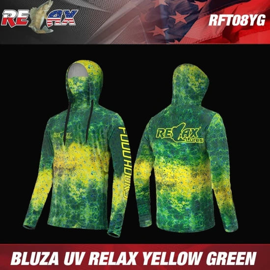 Bluza Uv Relax Blue Wave Upf 50+, Camo Green, Marime L